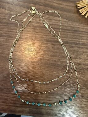3 individual Gold Chocker Necklaces with stones  - Women Jewelry